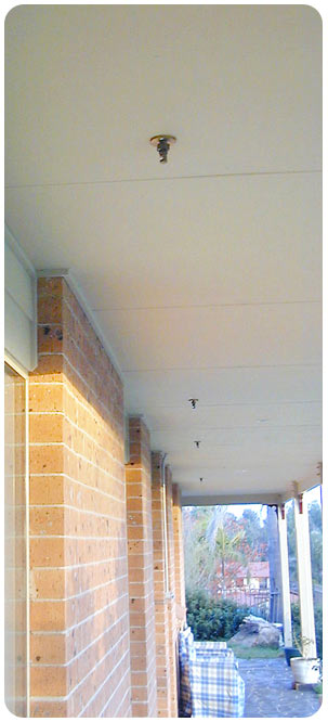 Drencher nozzles installed under eaves to protect windows